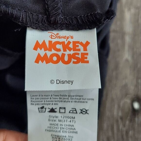 Disney Mickey Mouse Halloween Costume Black and Red - Medium 3T-4T - Picture 4 of 4